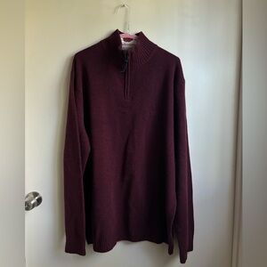 Rodd & Gunn Maroon Quarter Zip Maroon 2XL NWOT